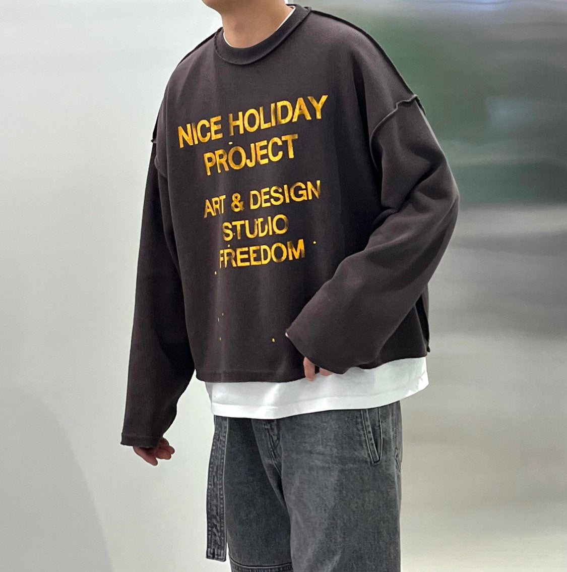 Ink Drop Crop LS Tee