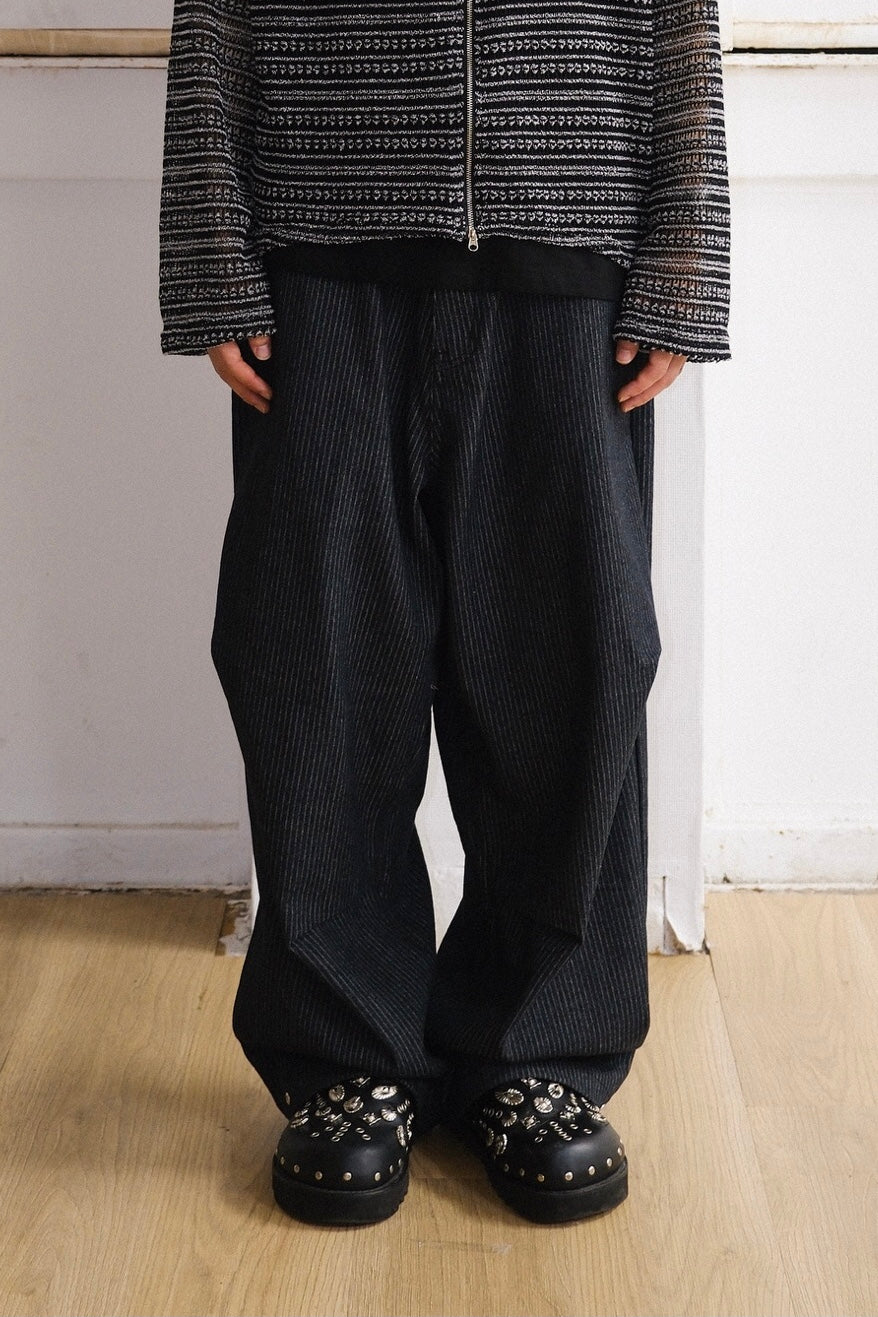 Pin-tuck Striped Slack