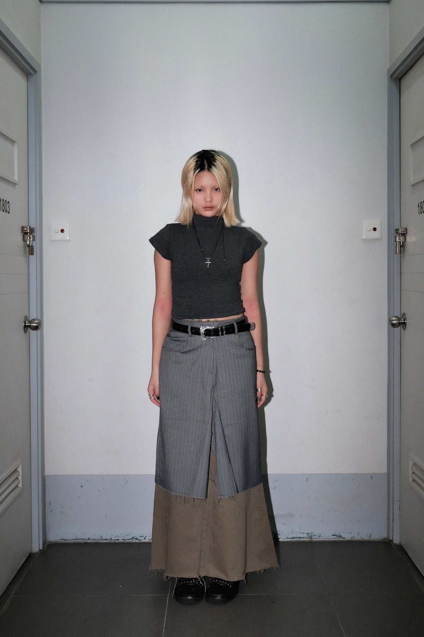 Shoa Stripe Midi skirt