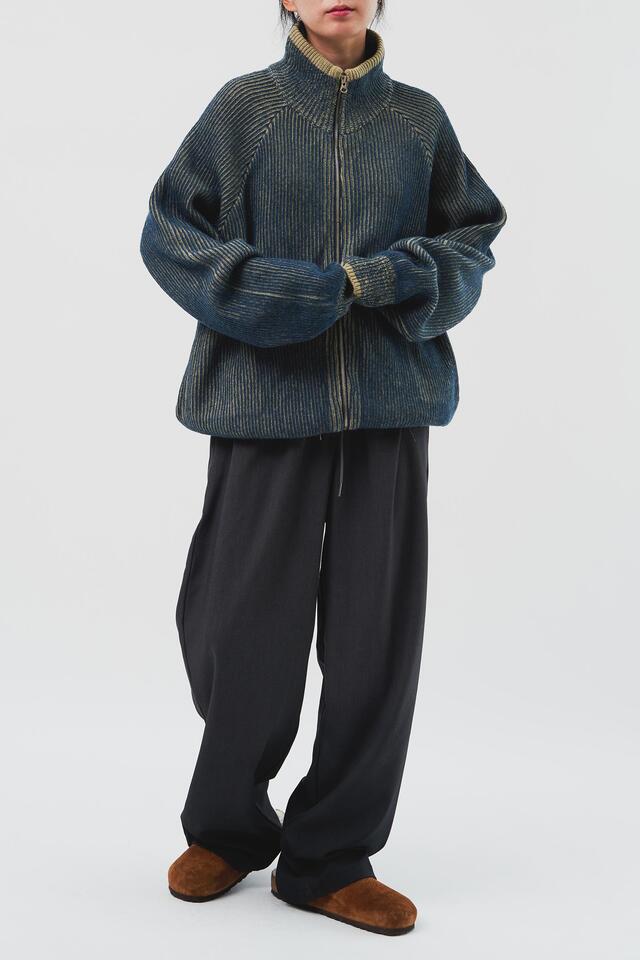 Smurf Knitted Zip-Up