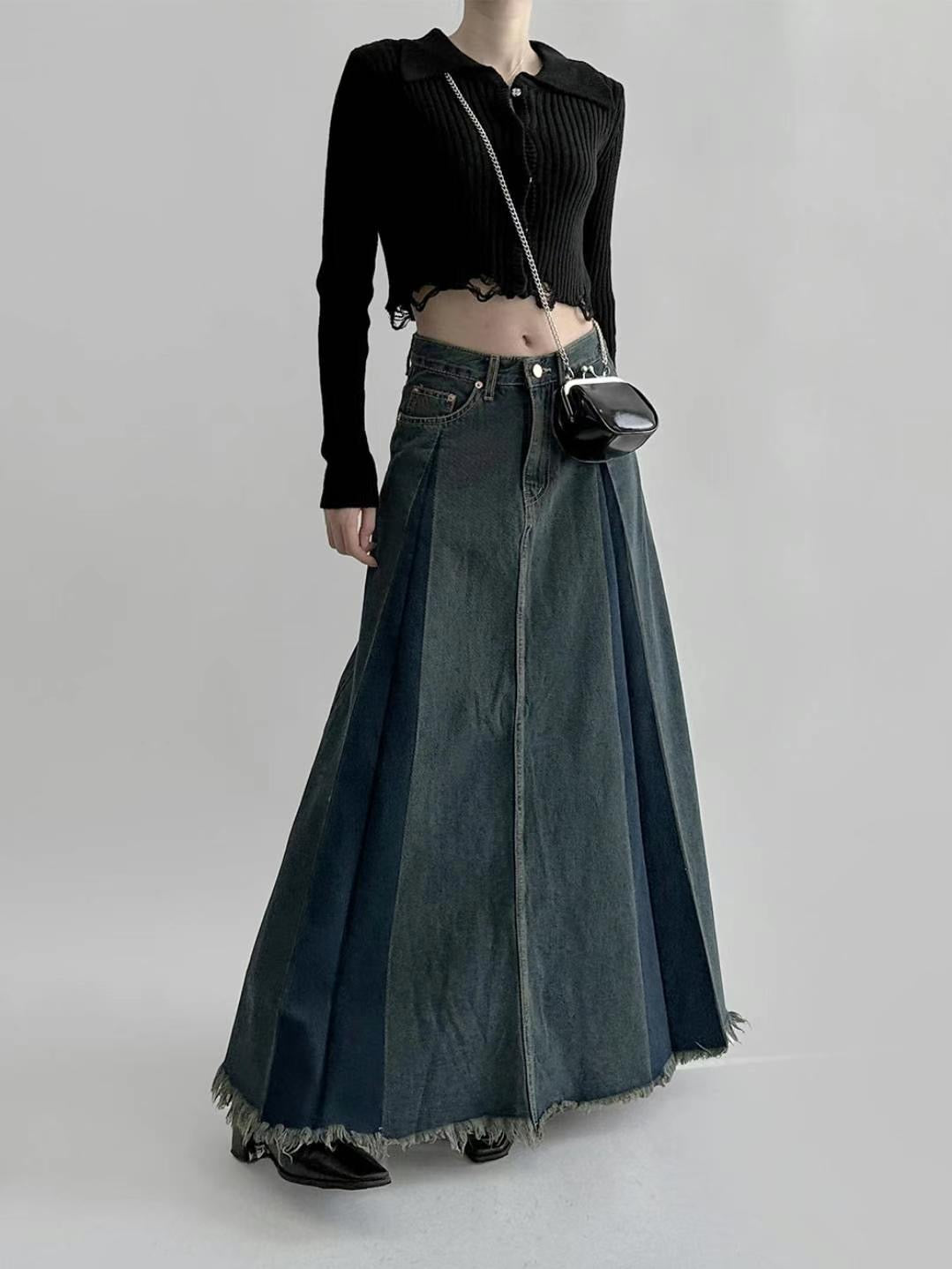 Akordiono Longa Denim Jupo