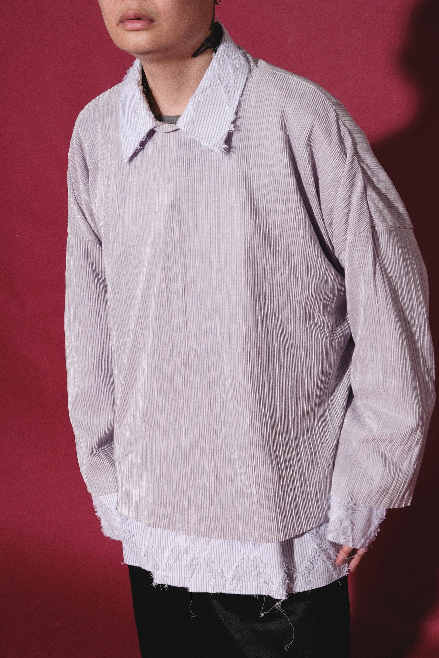 Pleated Shiny Tee