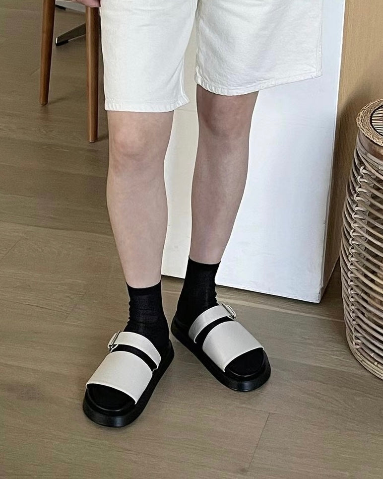 Buckle Platform Slippers