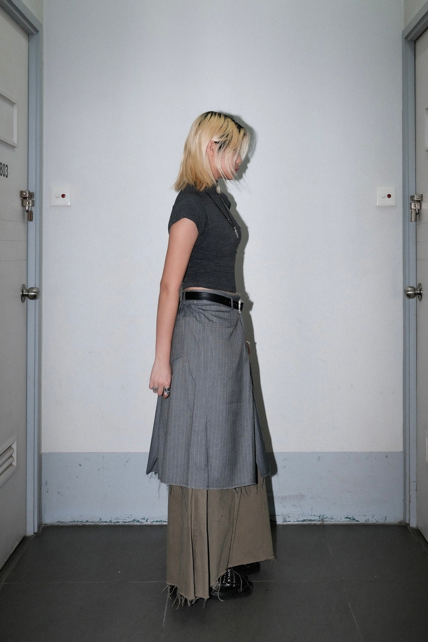 Shoa Stripe Midi skirt