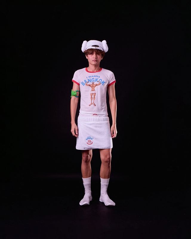 White Sauna Boy Ringer Tee