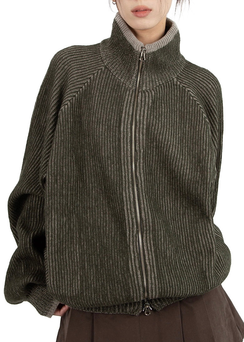 Smurf Knitted Zip-Up