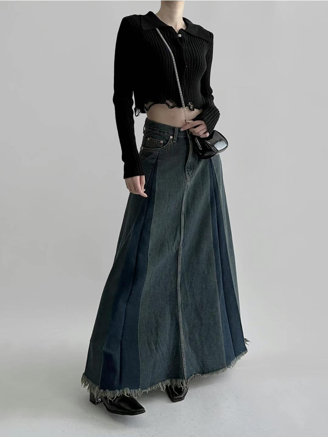Akordiono Longa Denim Jupo