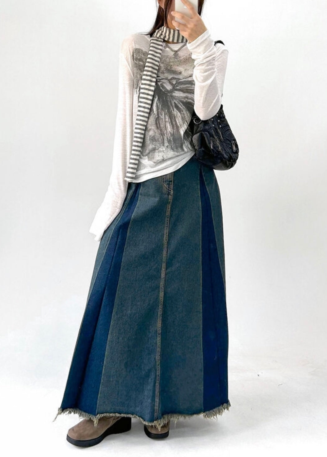 Akordiono Longa Denim Jupo