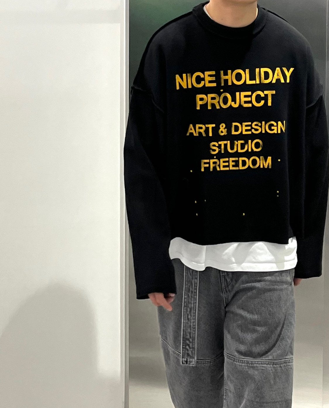 Ink Drop Crop LS Tee