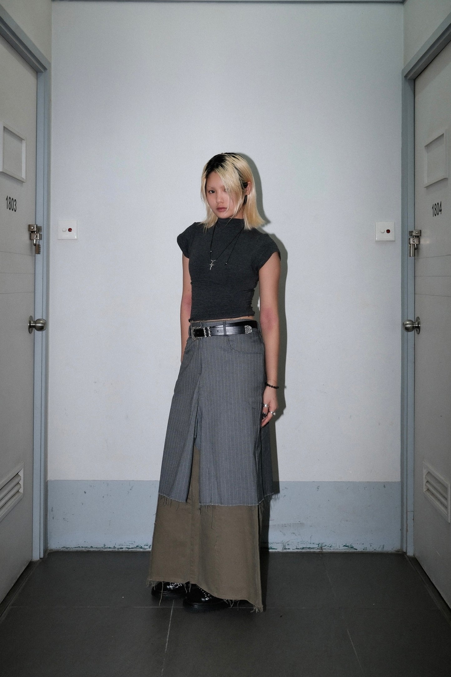 Shoa Stripe Midi skirt