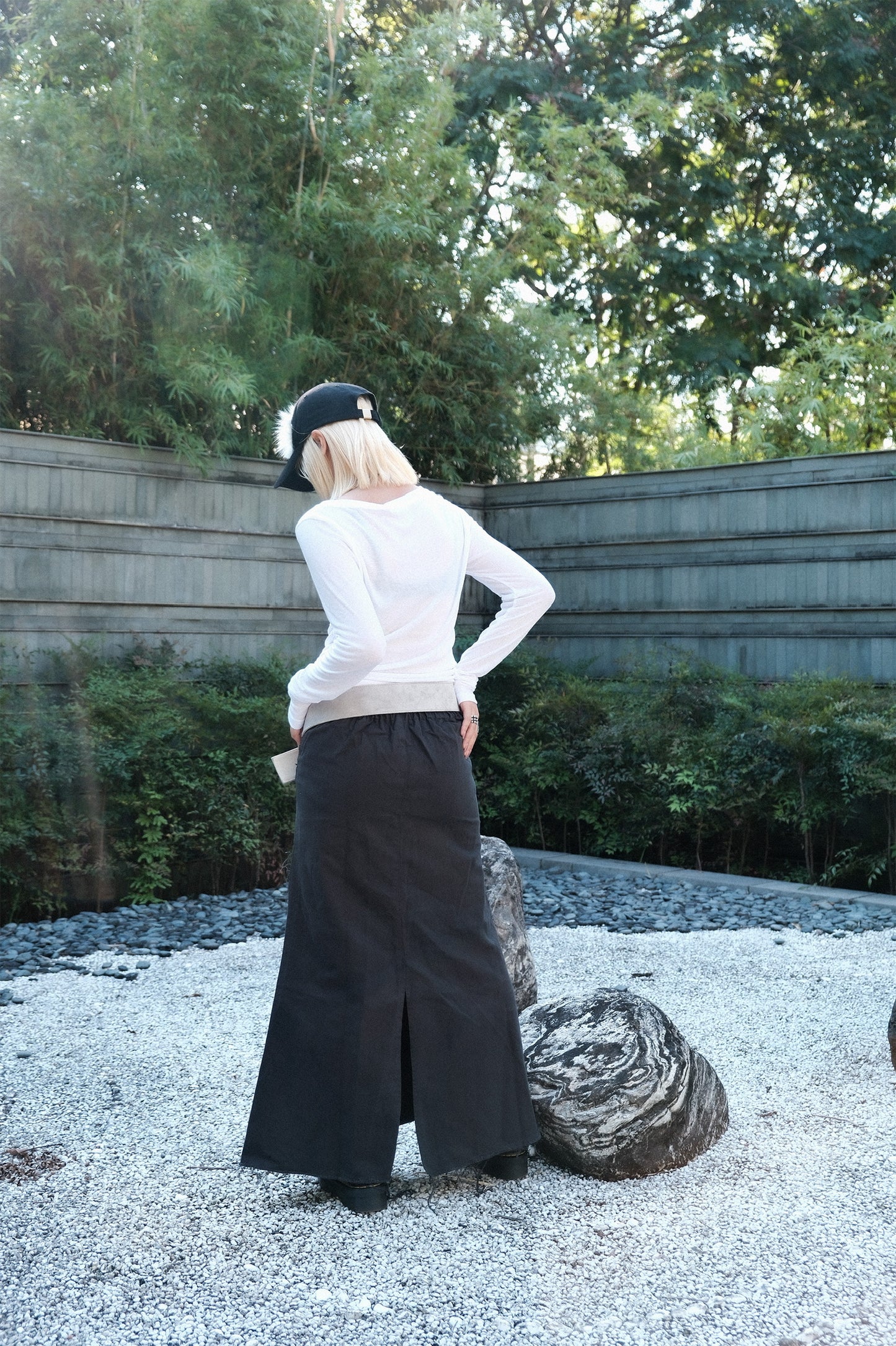 Distressed Fishtail Skirt