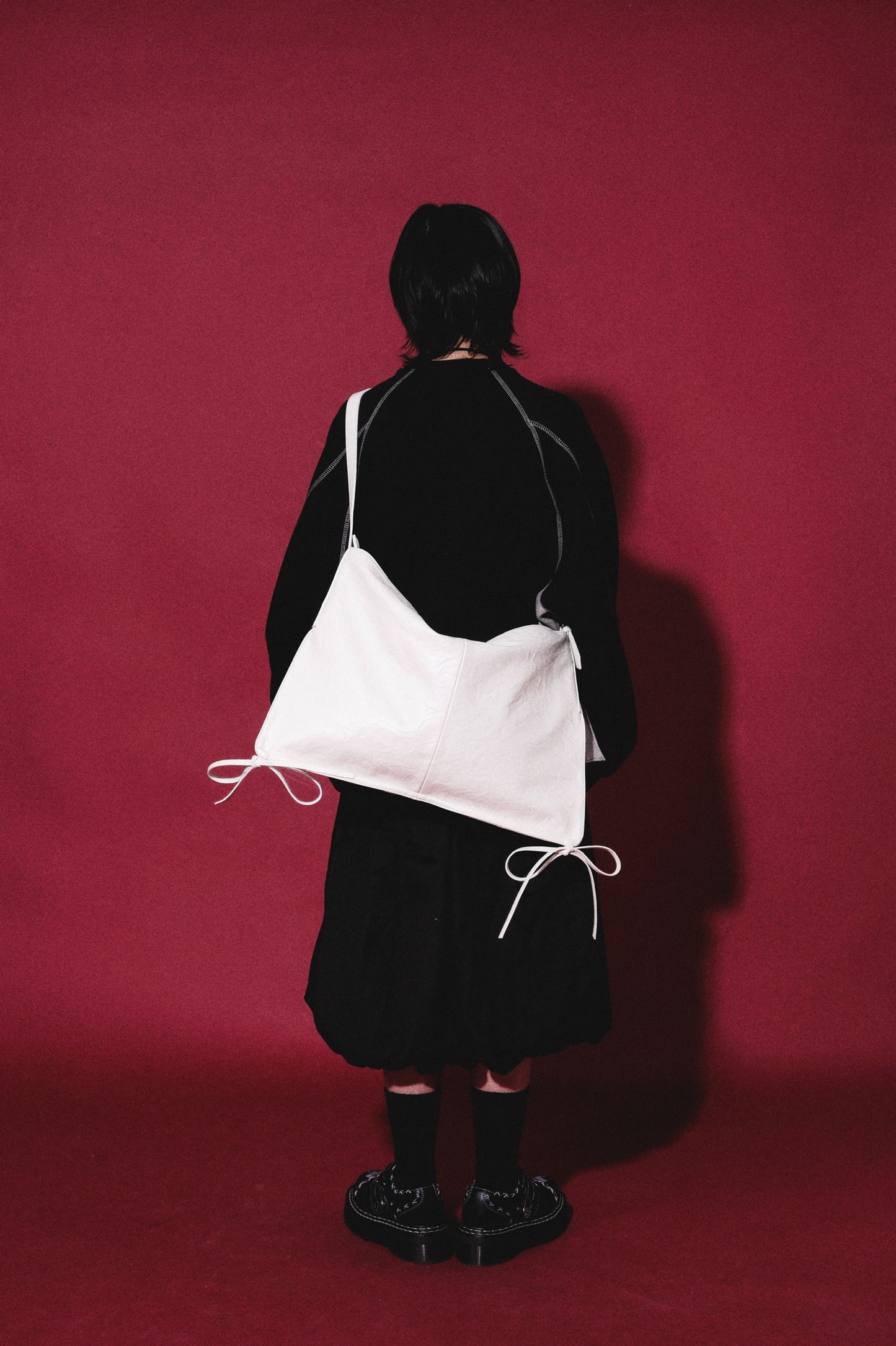 Ribbon Volume Leather Bag