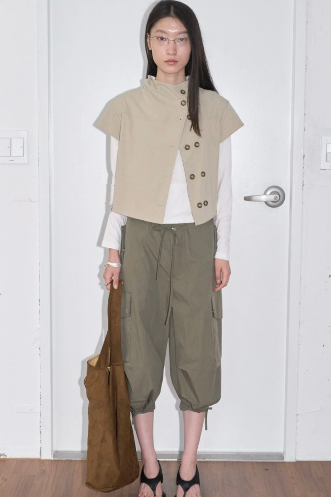 Mock Neck Button Jacket