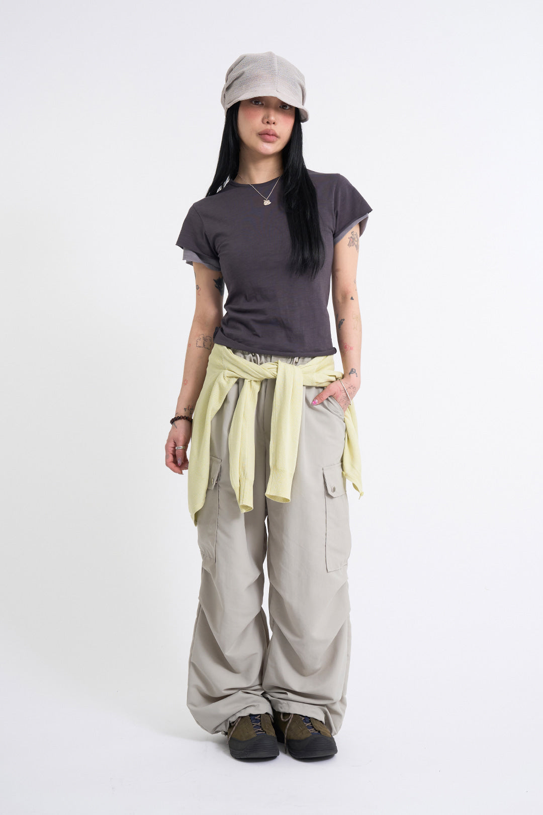 Sleeves Layered Tee (khaki)