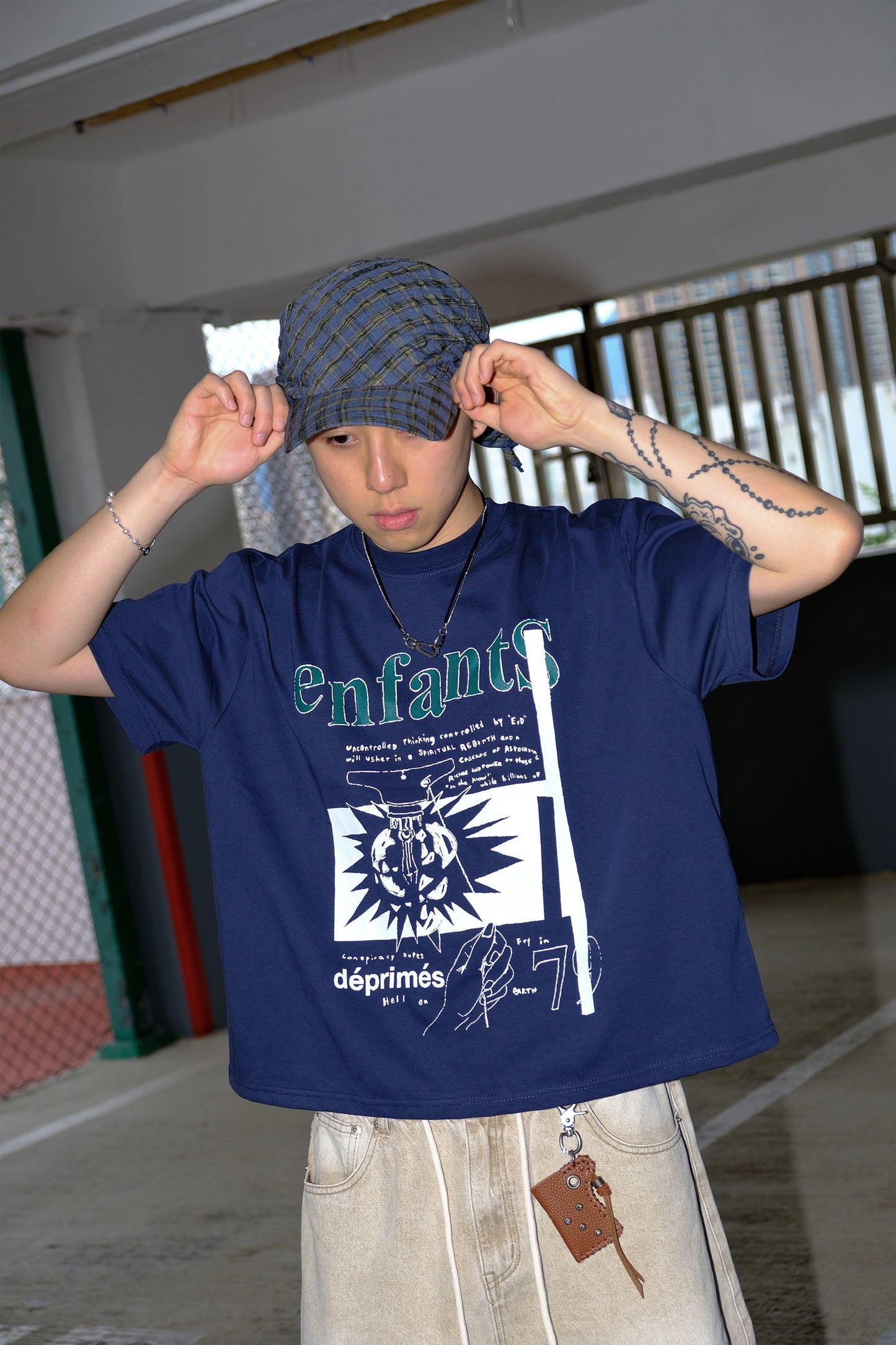 Checker Headband Cap