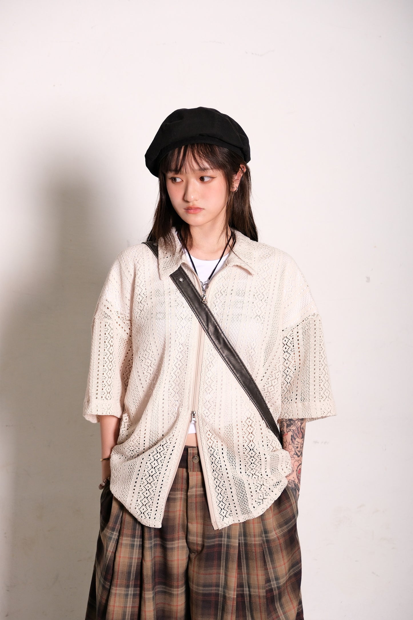 Lace Zipper Shirt