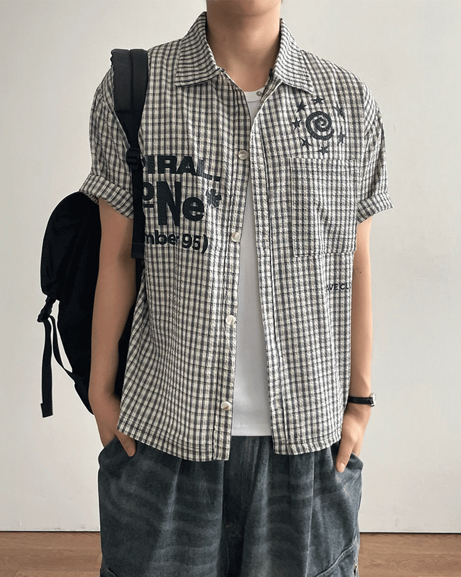 Tribal Checker Shirt (2colors)