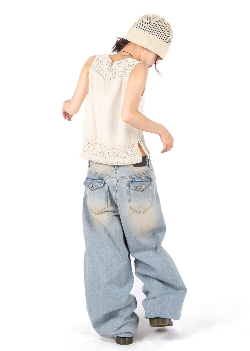 Sand Washed Pocket Jeans