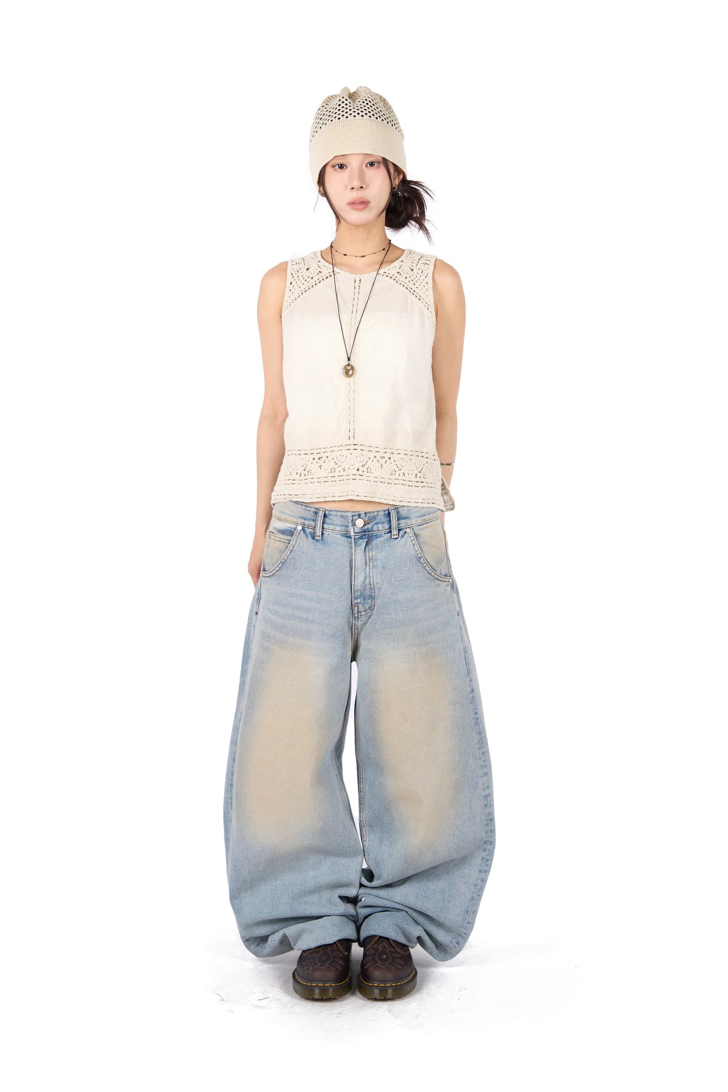 Sand Washed Pocket Jeans