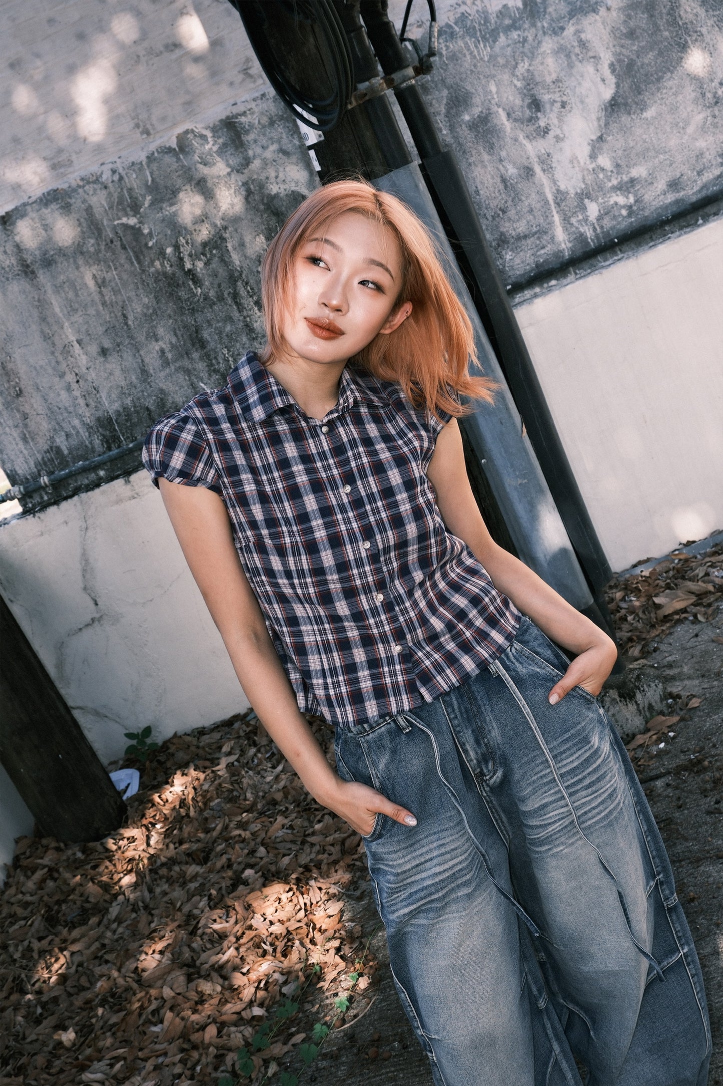(W) Nue Checked Blouse (3color)