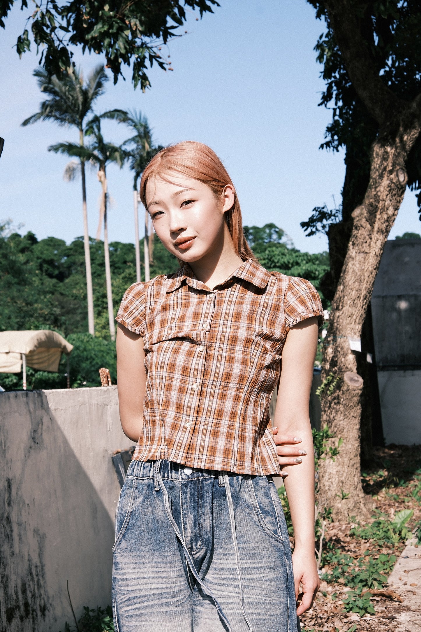 (W) Nue Checked Blouse (3color)