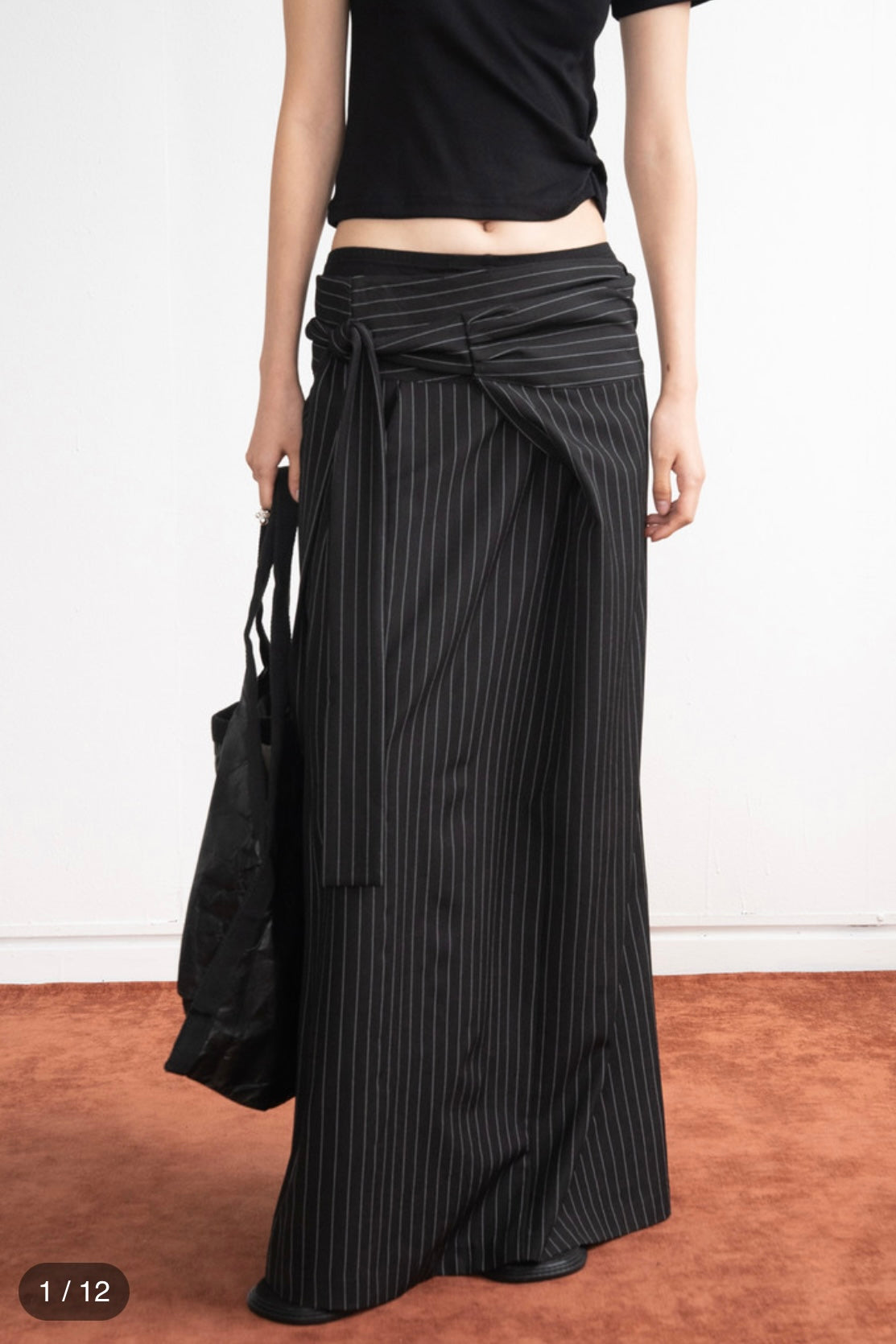 Stripe Maxi Wrap Skirt