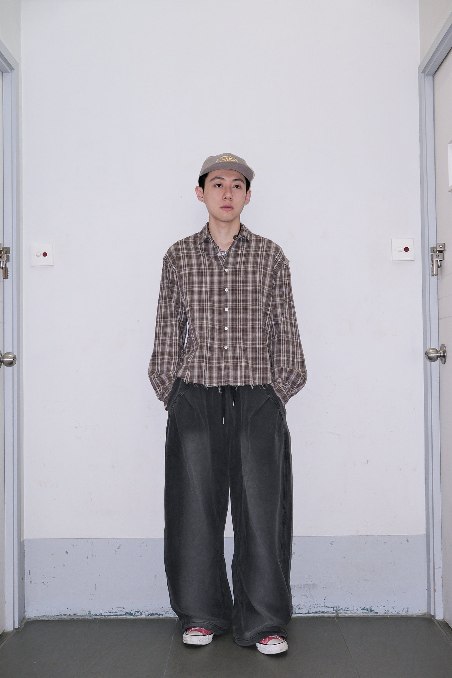 Raw Checker Crop Shirt