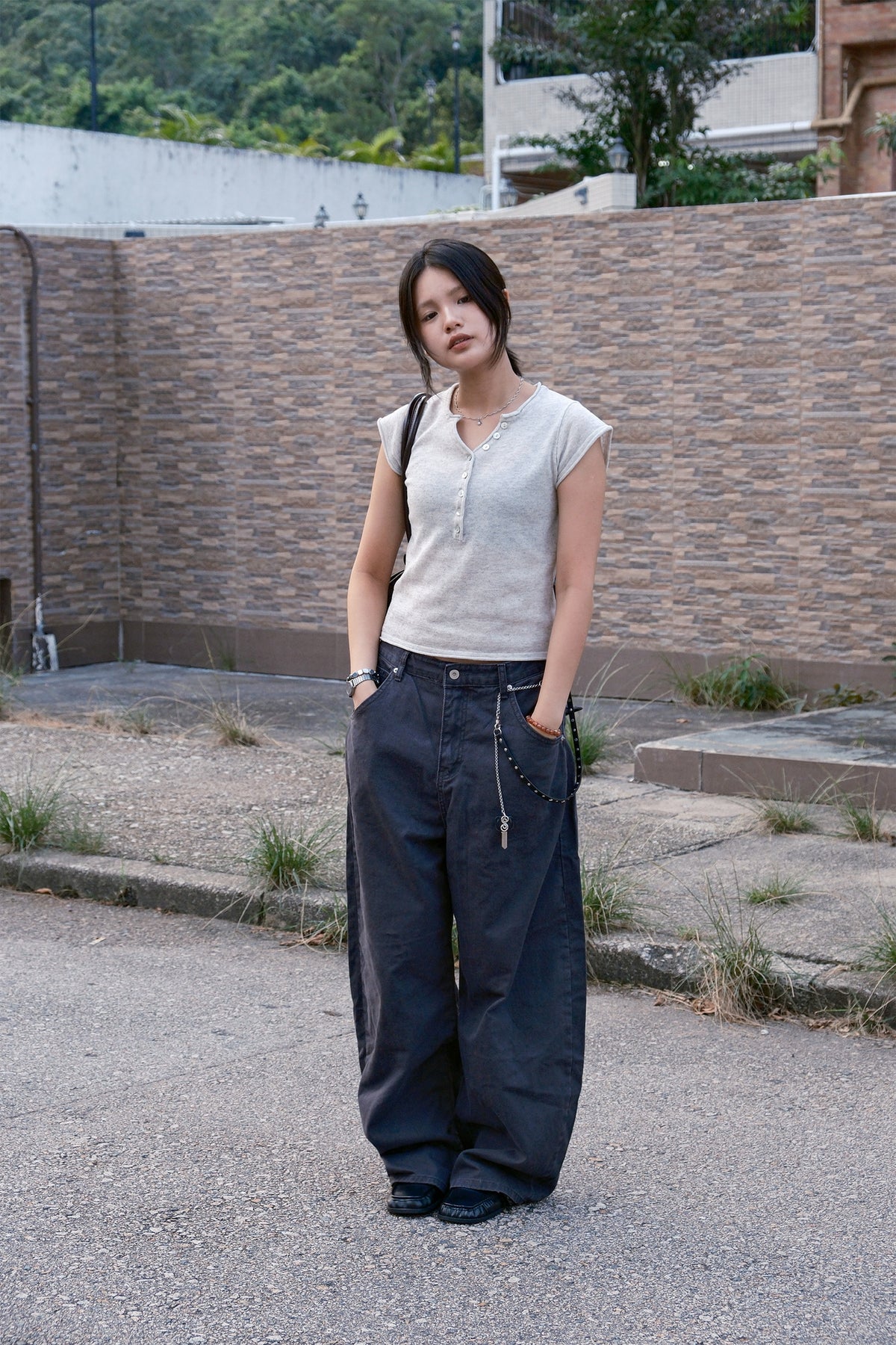 Back Pocket Belt Jeans (blue)