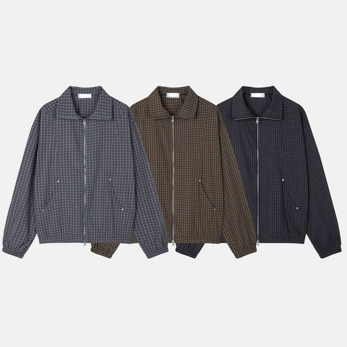Checker Zip Up Shacket