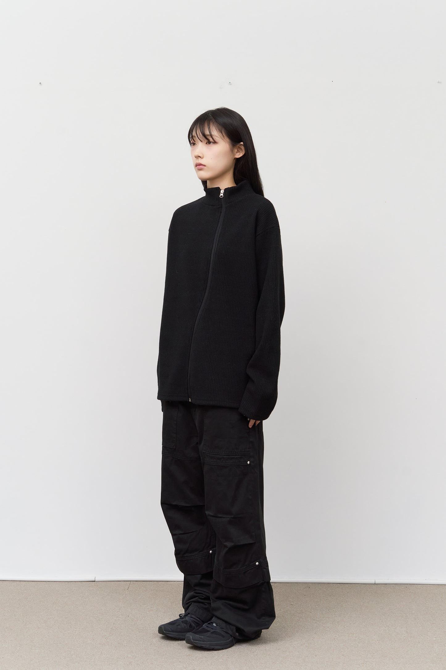 Wave Knitted Zip Up (3color)