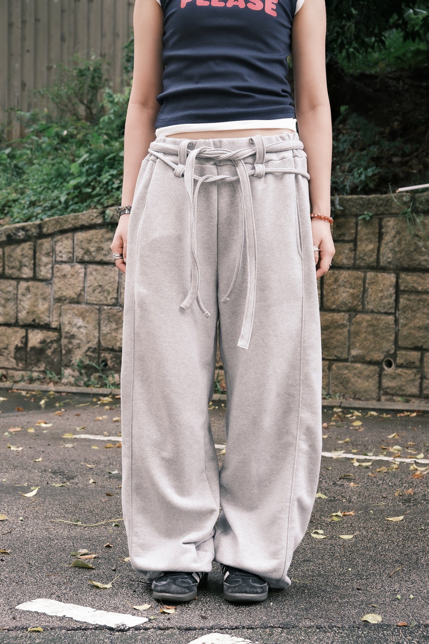 Belted Sweat Pants (3colors)