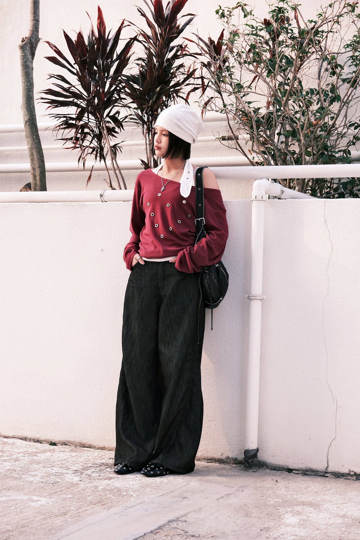 Heart Eyelet Off Shoulder