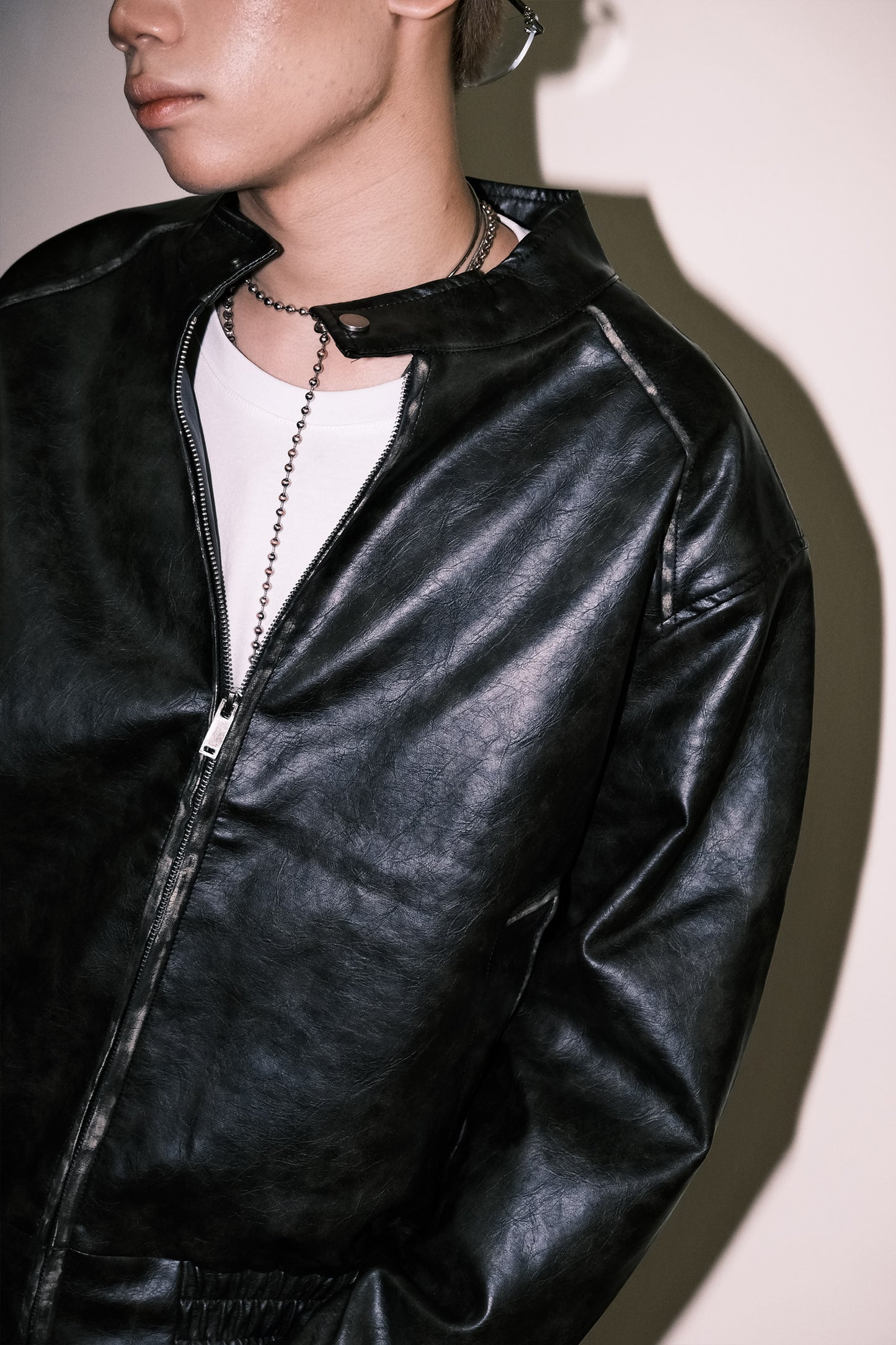 Brushed Leather Motor Jacket (2colors)