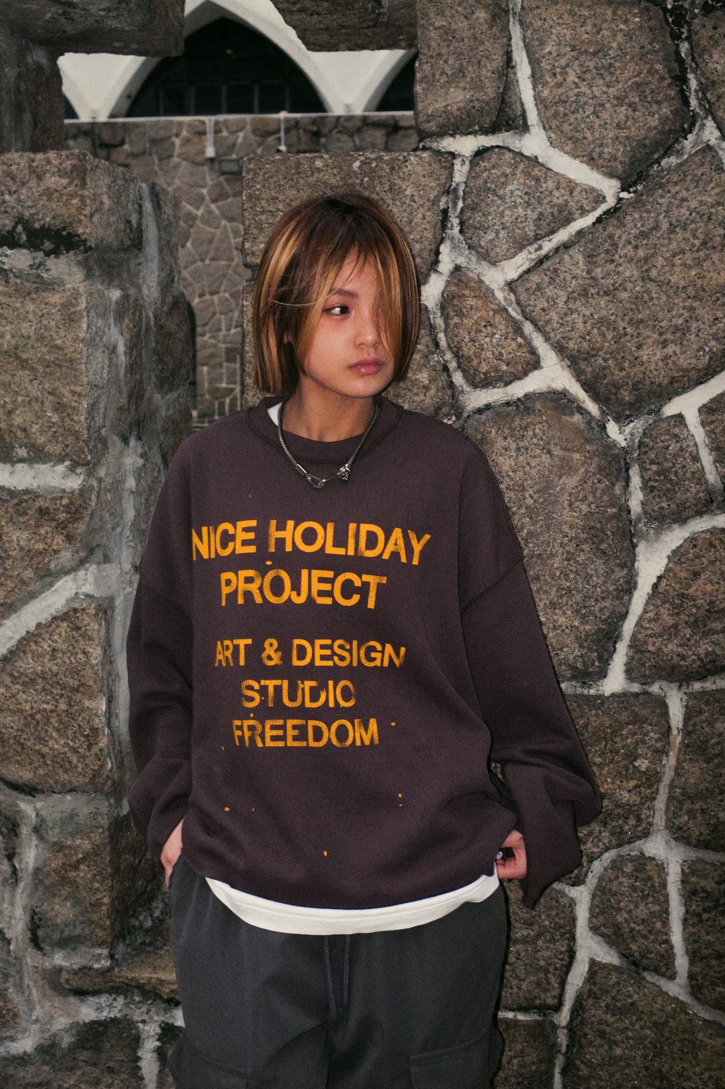 Ink Drop Crop LS Tee