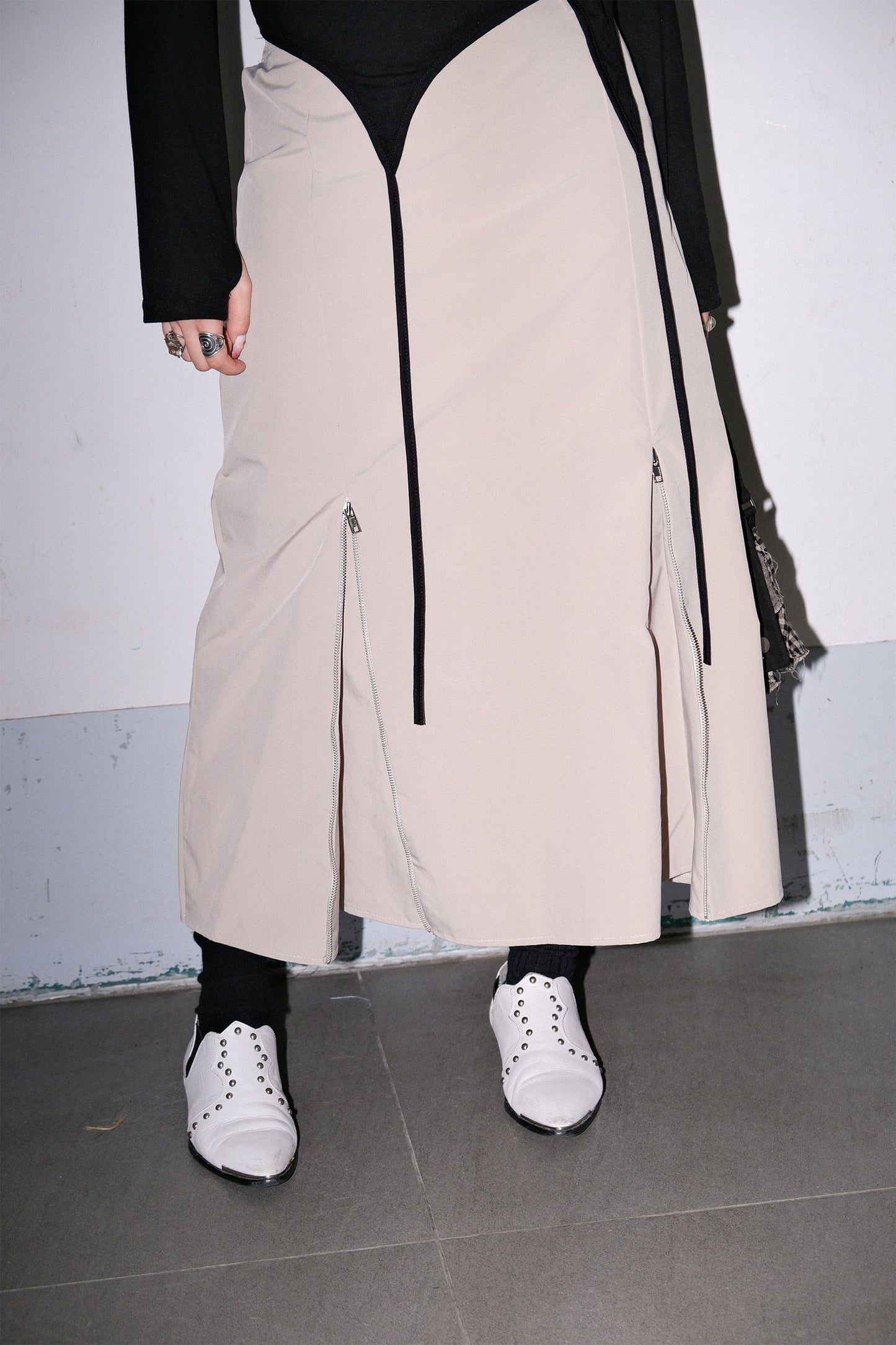 Nylon Zipper Skirt