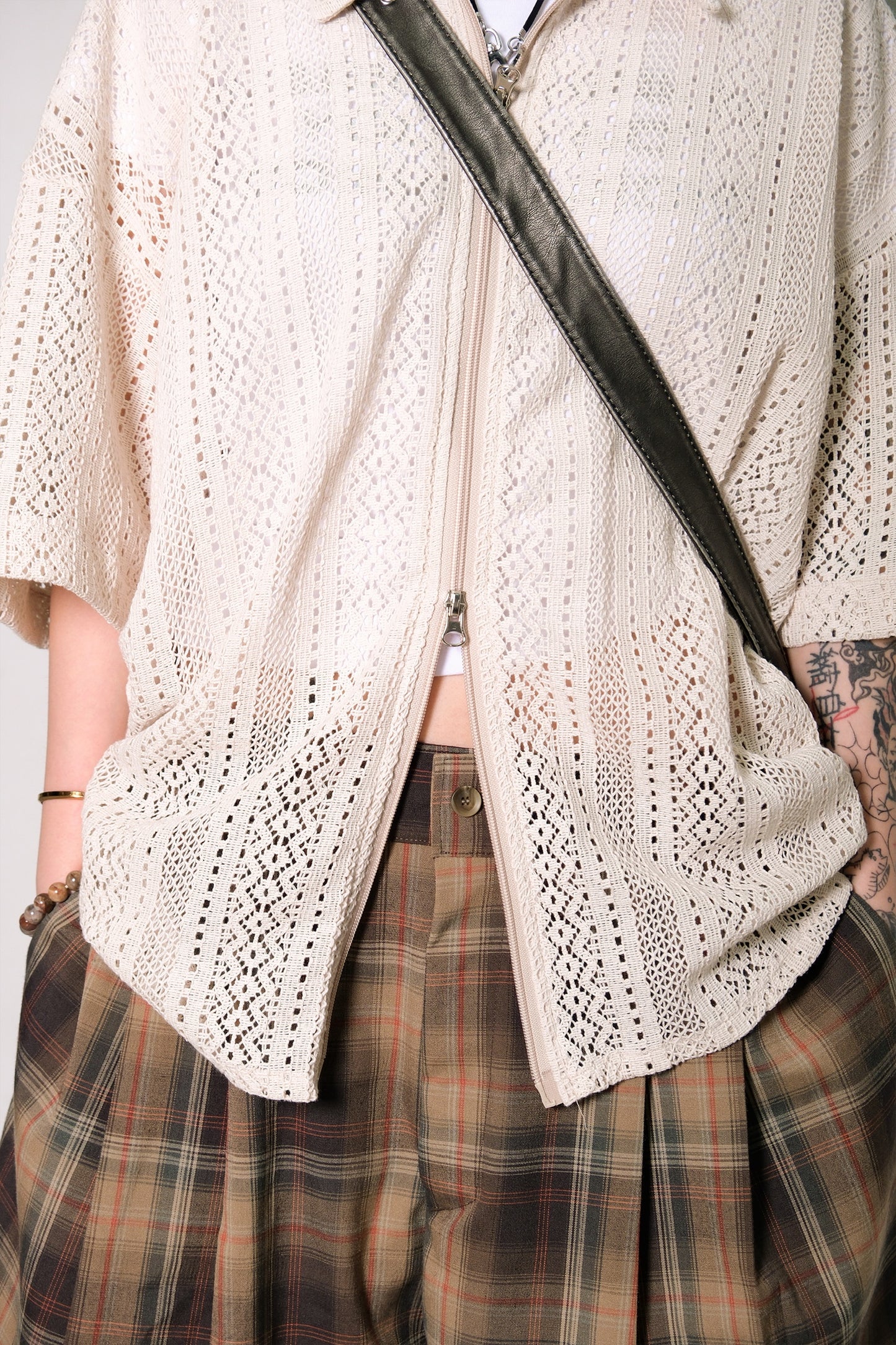 Lace Zipper Shirt