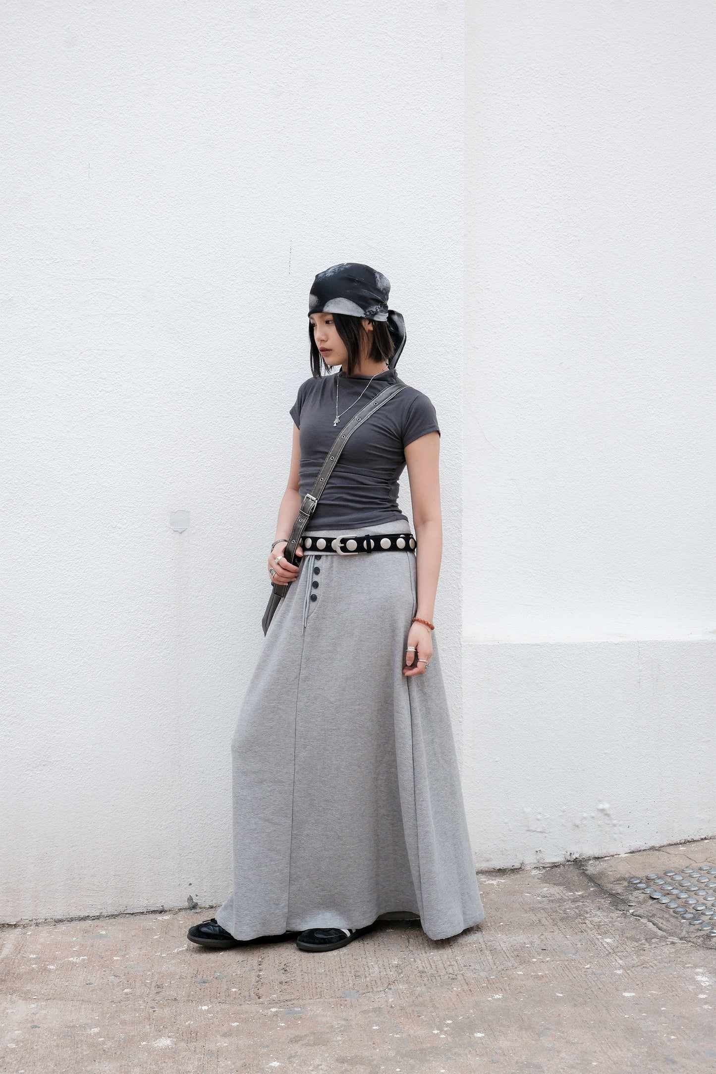 Button Maxi Skirt (3colors)