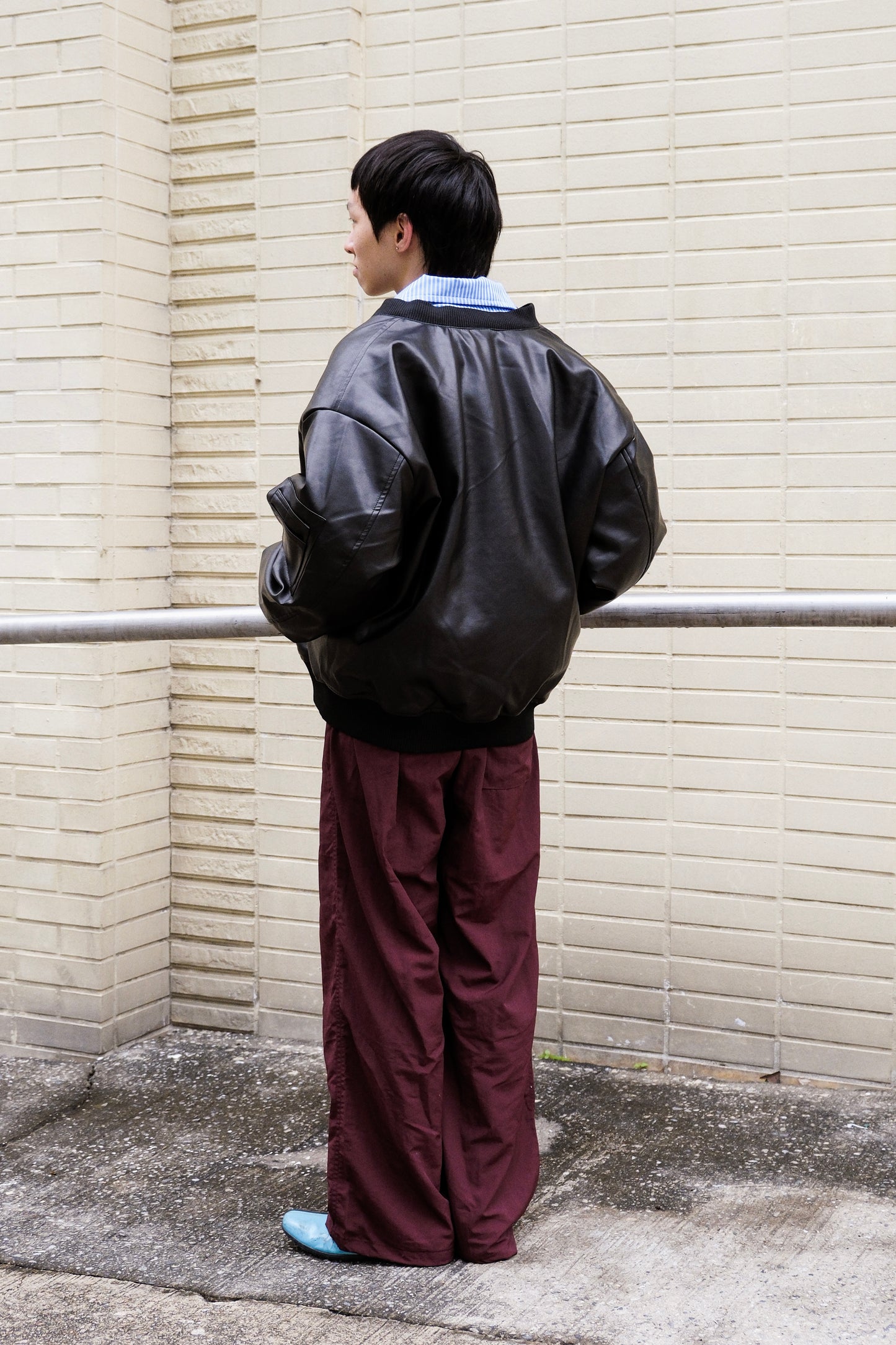 MA-1 leather jacket