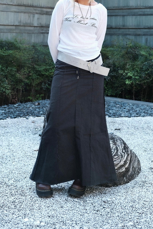 Distressed Fishtail Skirt