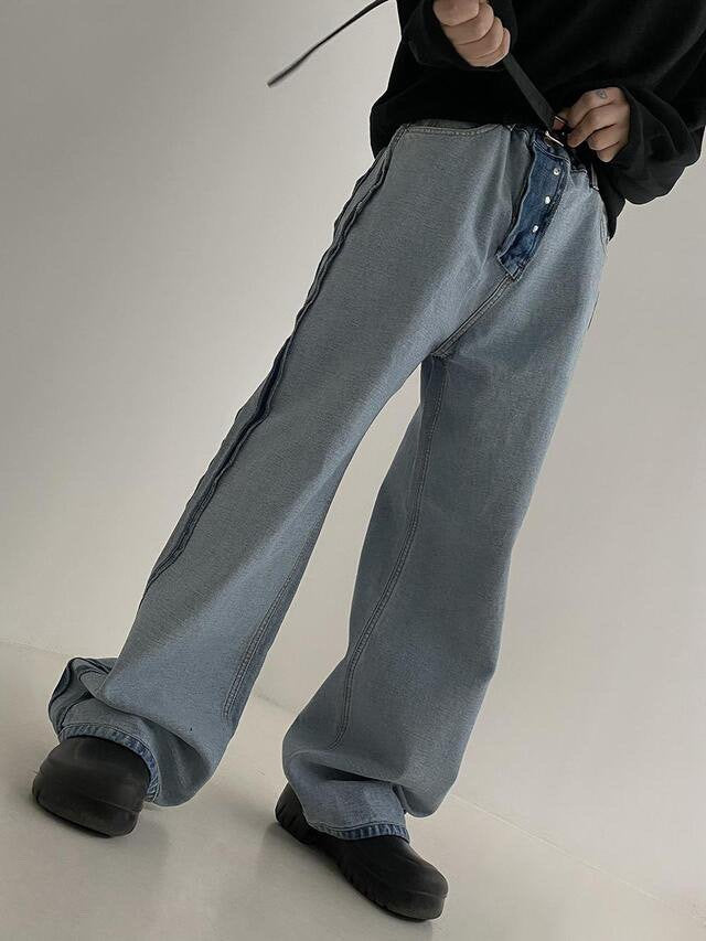 Reverse 4button Wide Jeans