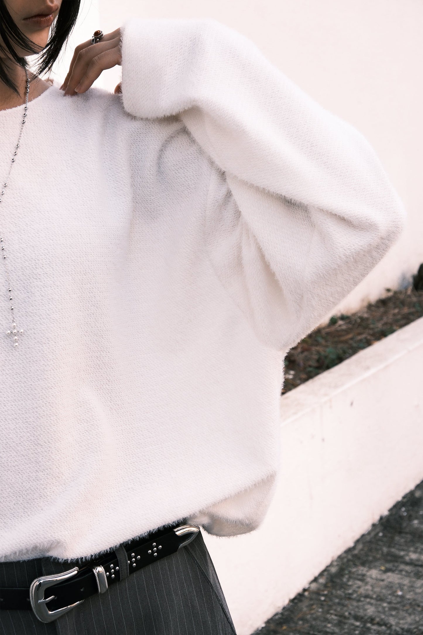 Hairy Knit LS (ivory)