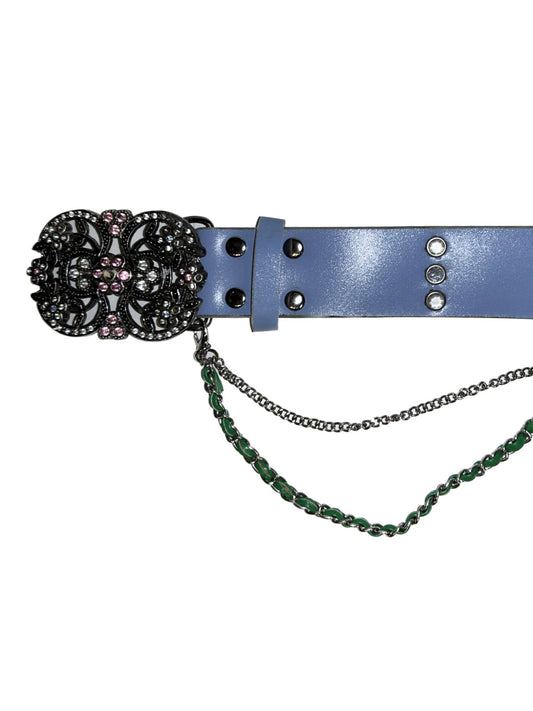 Vintage Rhinestone Leather Belt