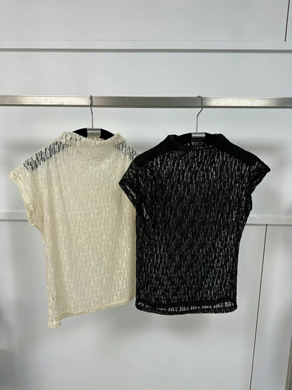 Turtle Neck Lace Tee