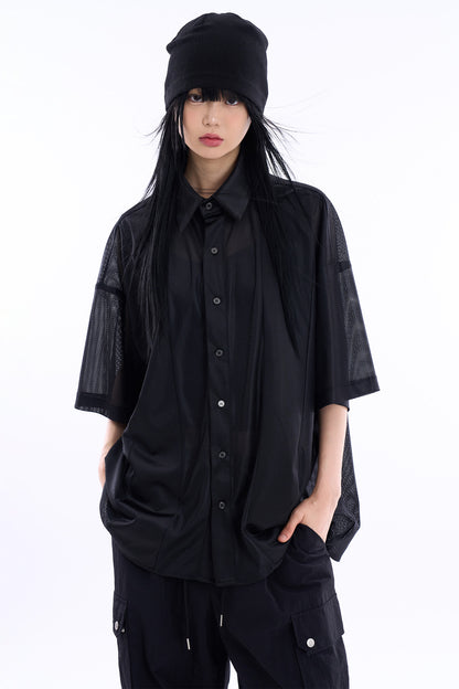 Mesh Jersey Mixed Shirt