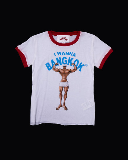 White Sauna Boy Ringer Tee