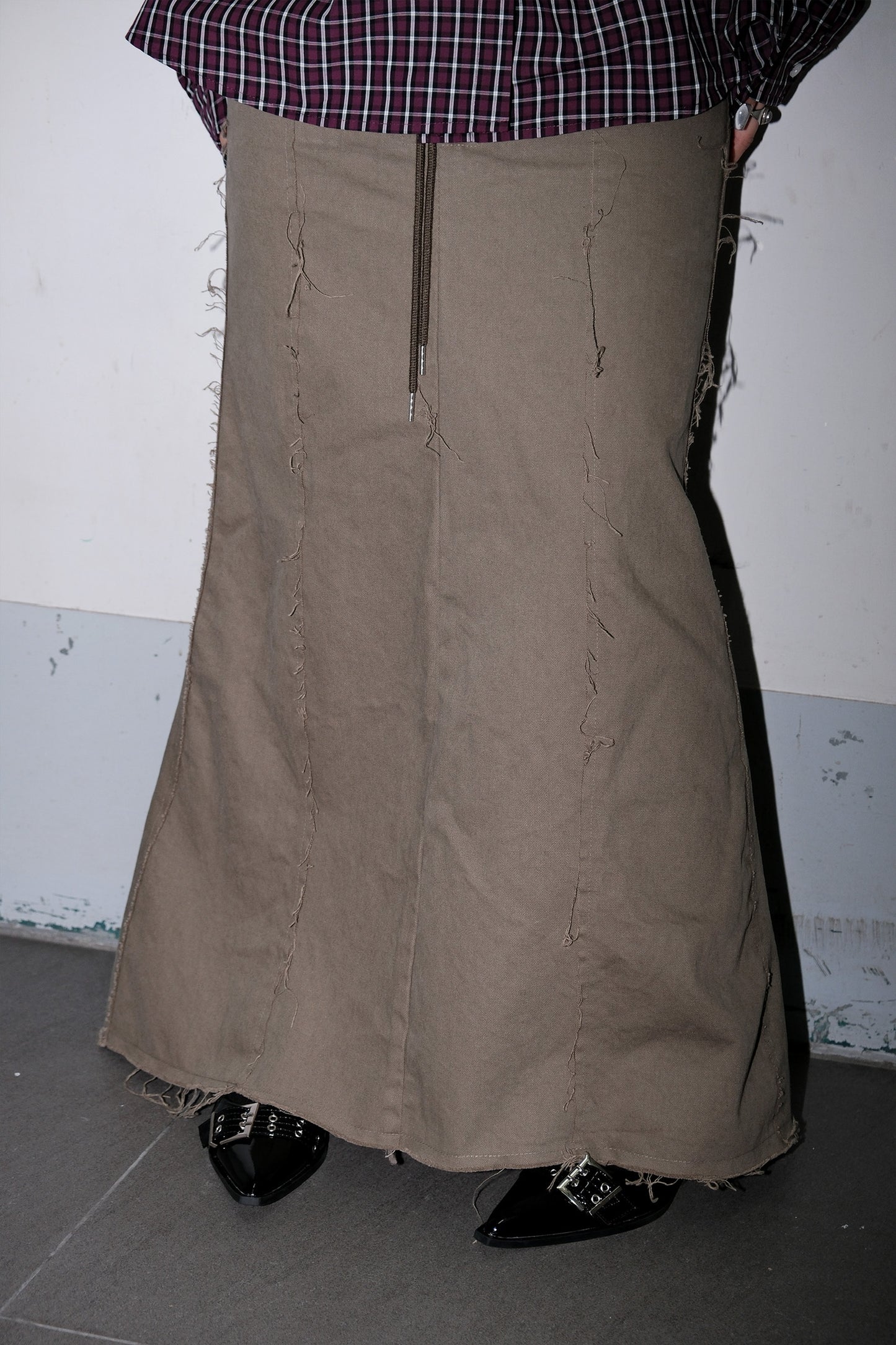 Distressed Fishtail Skirt