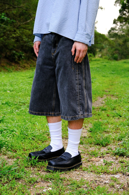 Multi-Seam Denim Shorts