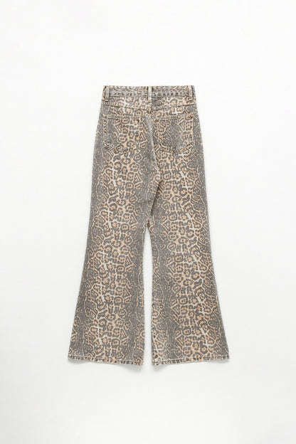 Leopard Washed Jeans