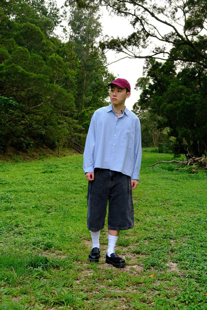 Multi-Seam Denim Shorts