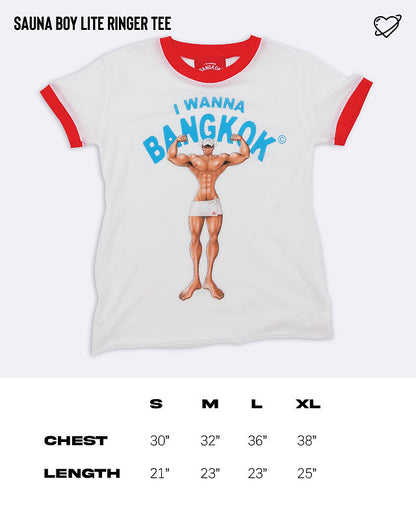 White Sauna Boy Ringer Tee